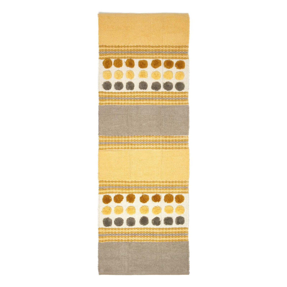 BAUMWOLL-TEPPICHLÄUFER Chenille gemustert 66/200 cm - Currygelb, Textil (66/200cm) - Homescapes