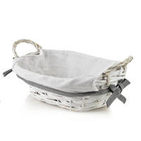 BROTKORB Sino Weiß 25x16x8 cm Naturmaterial - Weiß, Naturmaterialien (16/8/25cm) - Mondex