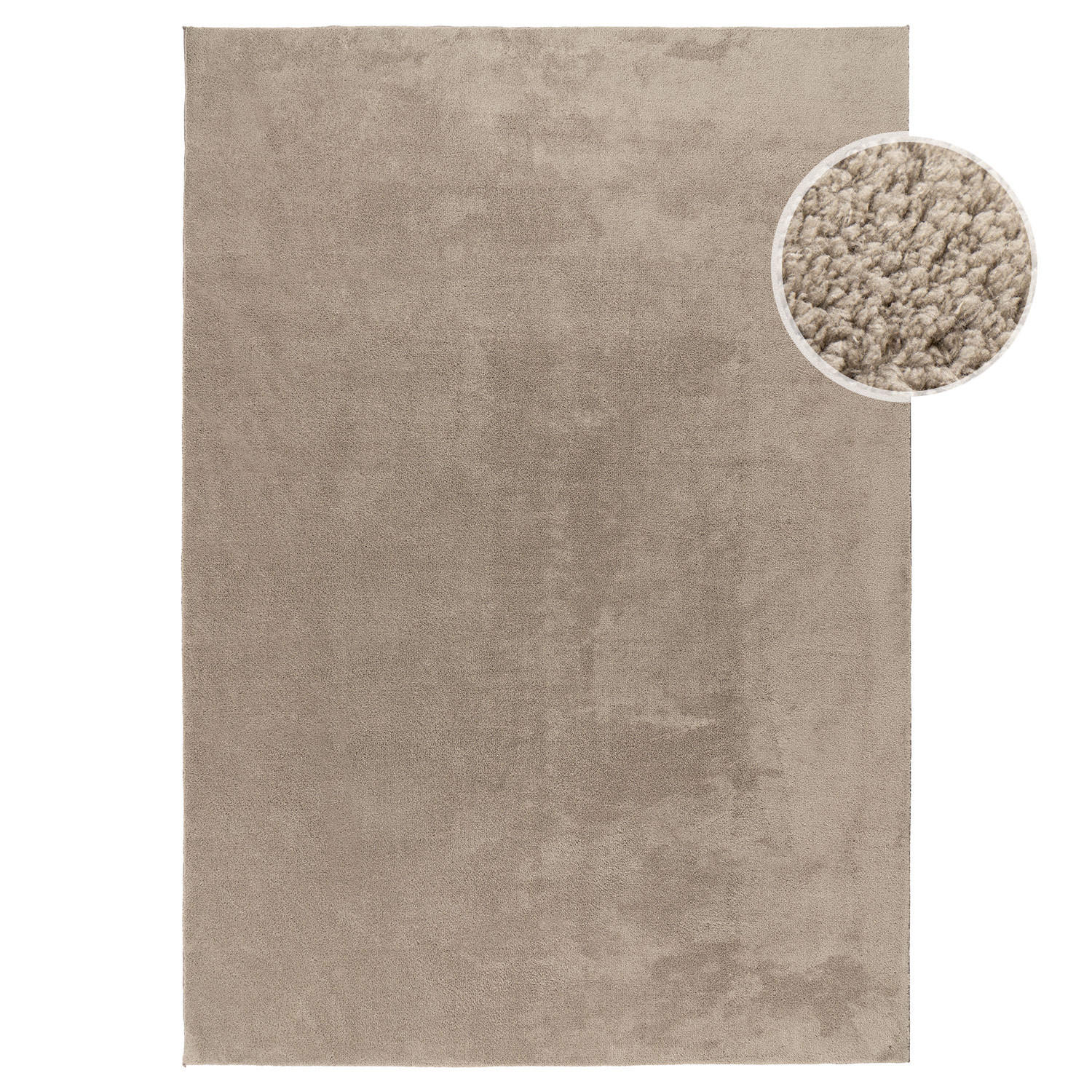KURZFLOR-TEPPICH Waschbar Calma 200 Taupe 160x220 cm - Taupe, Kunststoff/Textil (160/220cm) - carpet city