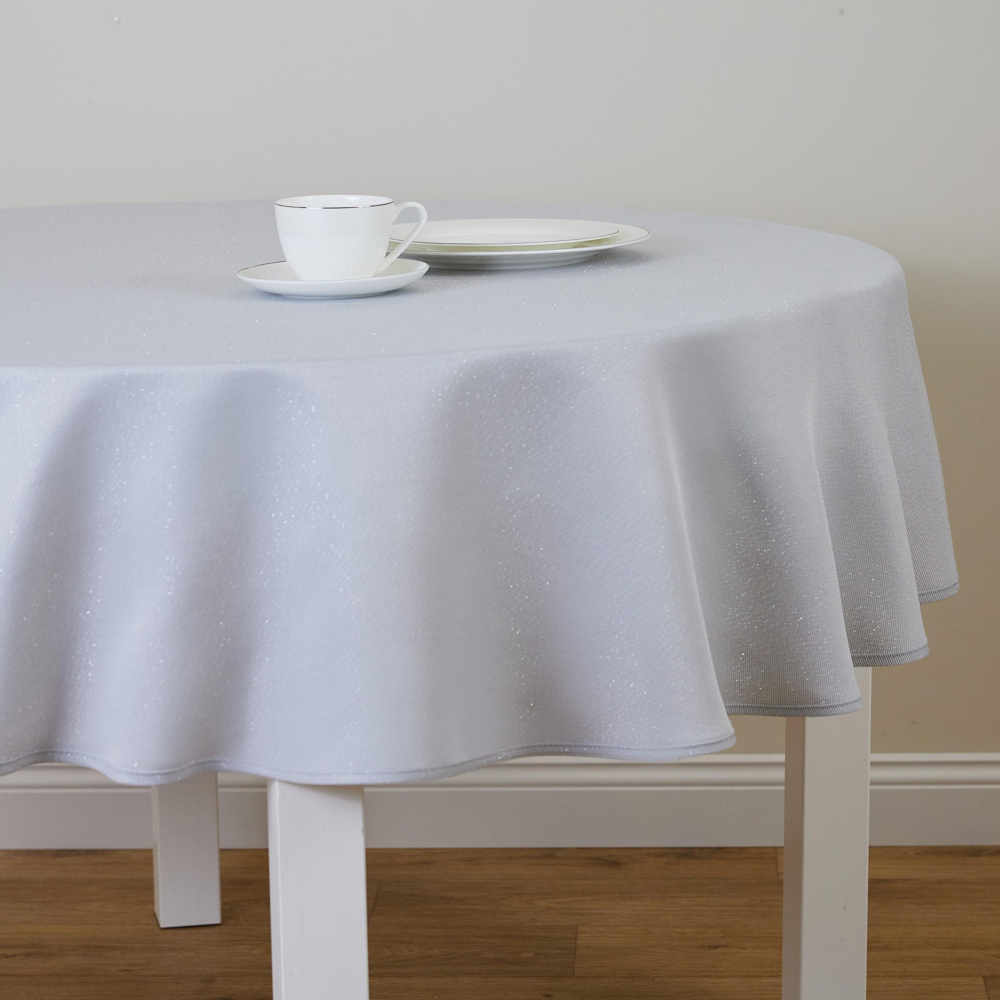 TISCHDECKE Sausa - Hellgrau, Textil (155cm) - home&you