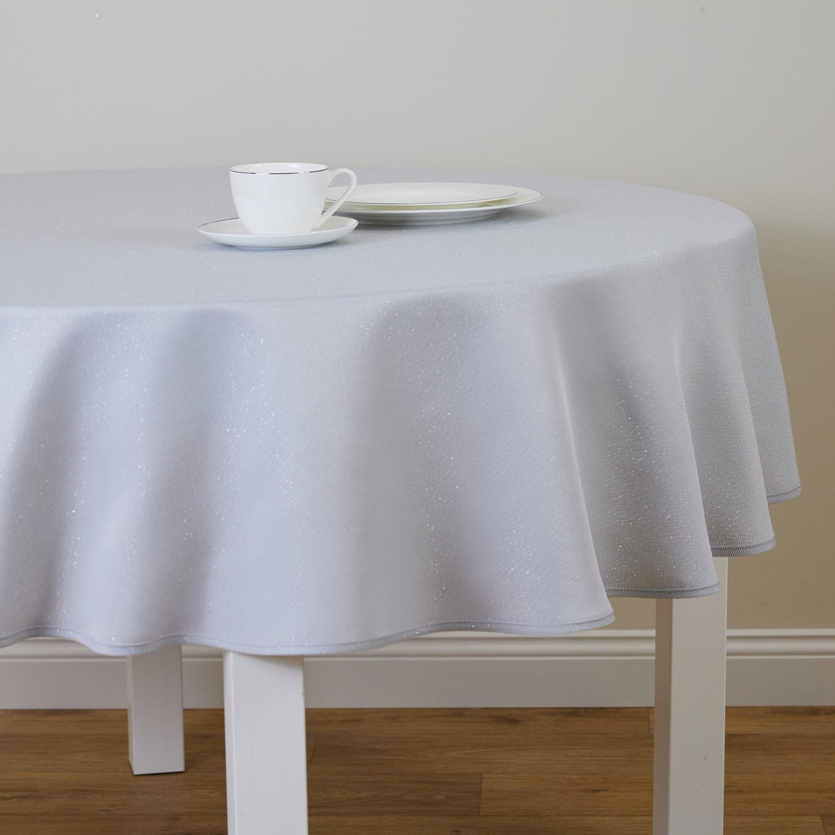 TISCHDECKE Sausa - Hellgrau, Textil (155cm) - home&you