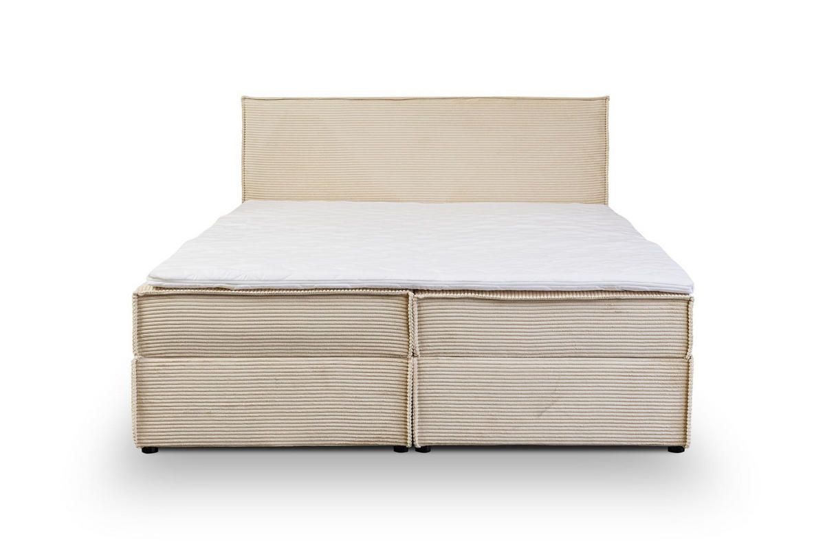 BOXBETT GLORIA mit Bettkästen H2/H3 Matratze 160 x 200 cm - Beige, Holzwerkstoff (160/200cm) - VENASI MÖBEL