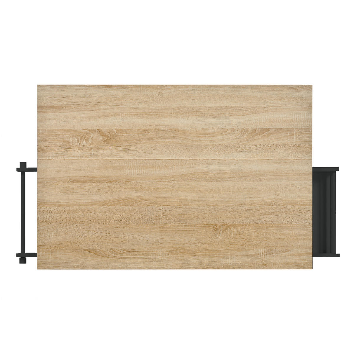 KÜCHENINSEL 112x46.2-76.2x92.7 cm Schwarz mit Ausziehplatte & Mülleimer-Fach - Schwarz, Holzwerkstoff (112/92.7/76.2cm) - Modfu