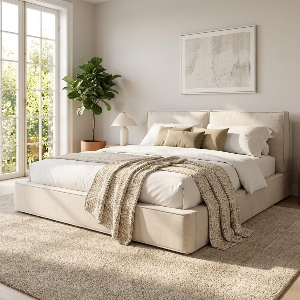 POLSTERBETT Beige Chenille 160x200 Hydraulik Stauraum - Beige, Textil (160/200cm) - FLIEKS