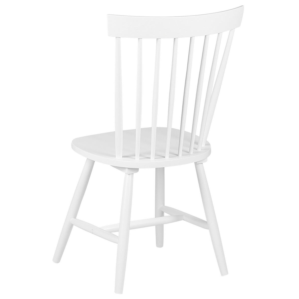 ESSZIMMERSTUHL 2er-Set Gummibaumholz Weiß Burges - Weiß, Holz (51/92/46cm) - Beliani