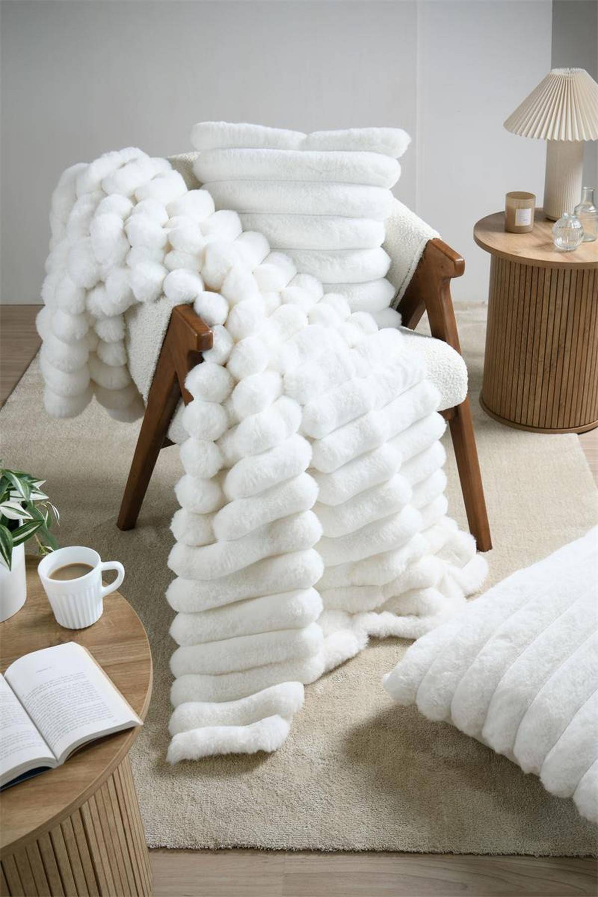 FLAUSCHDECKE Polary 130/160 cm - Weiß, Textil (160/130cm)