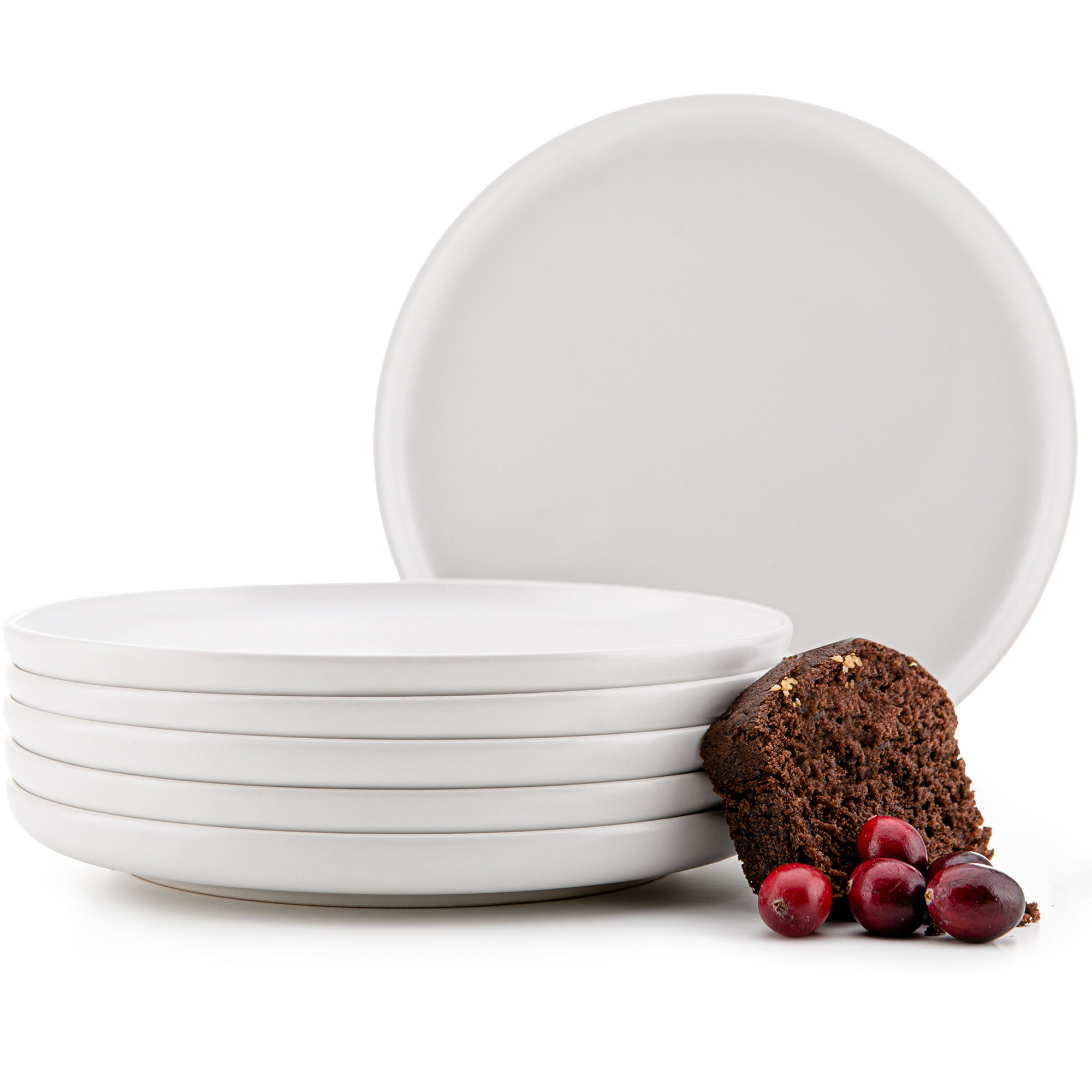 TELLER-SET VICTO 6-tlg Dessertteller - Weiß, Keramik (20/2/20cm) - KONSIMO®