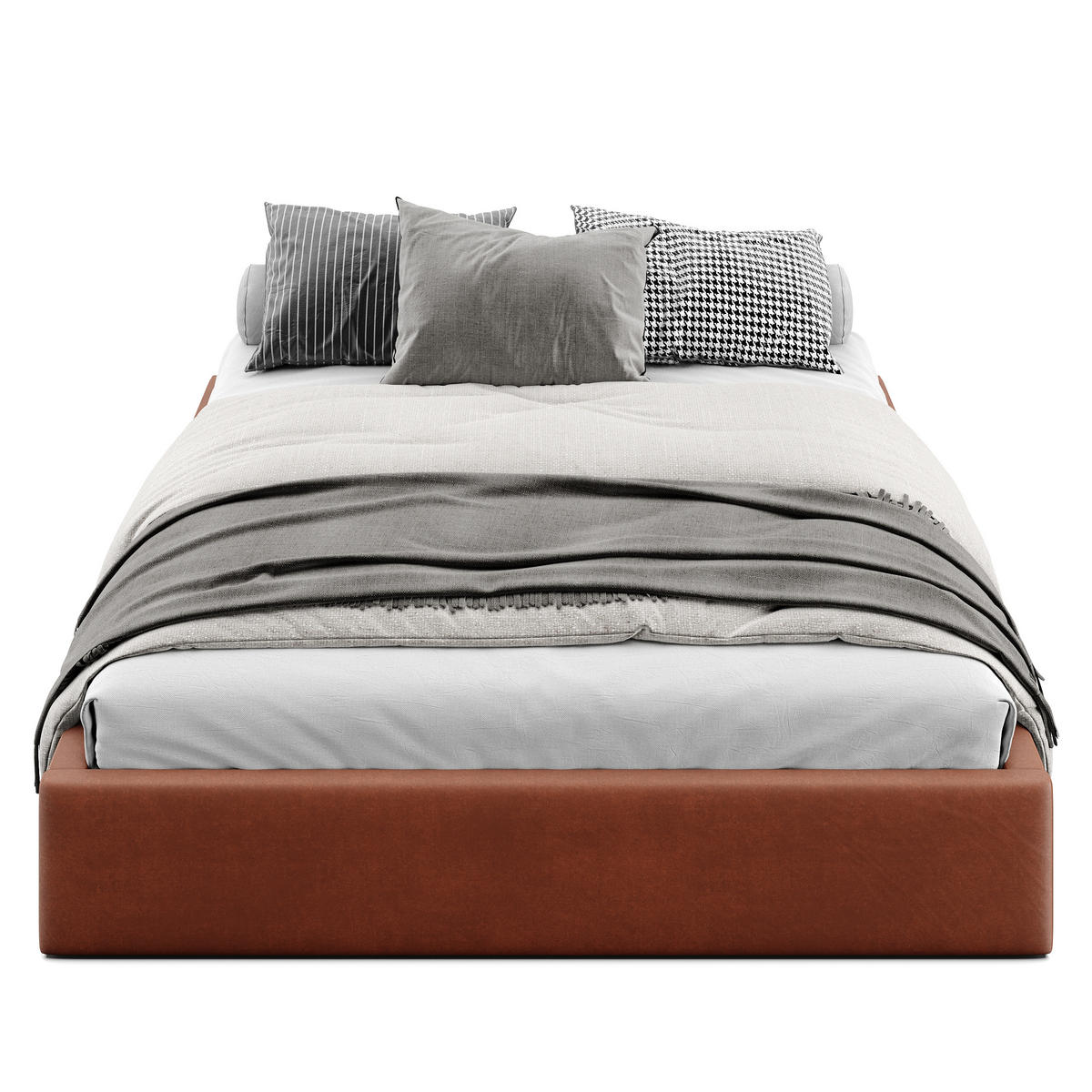 POLSTERBETT 160x200cm Bett mit Stauraum Lattenrost Honigfarbe - Braun/Orange, Holz/Holzwerkstoff (160/200cm) - Muralo