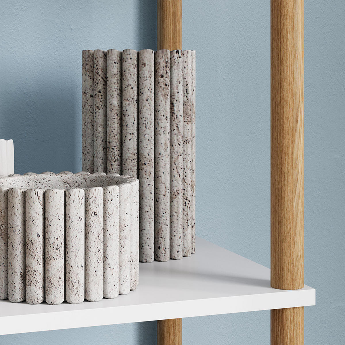 ROHOVÁ POLICE Bivio Bílá/borovice - bílá, kompozitní dřevo (30/102.5/30cm) - Vicco