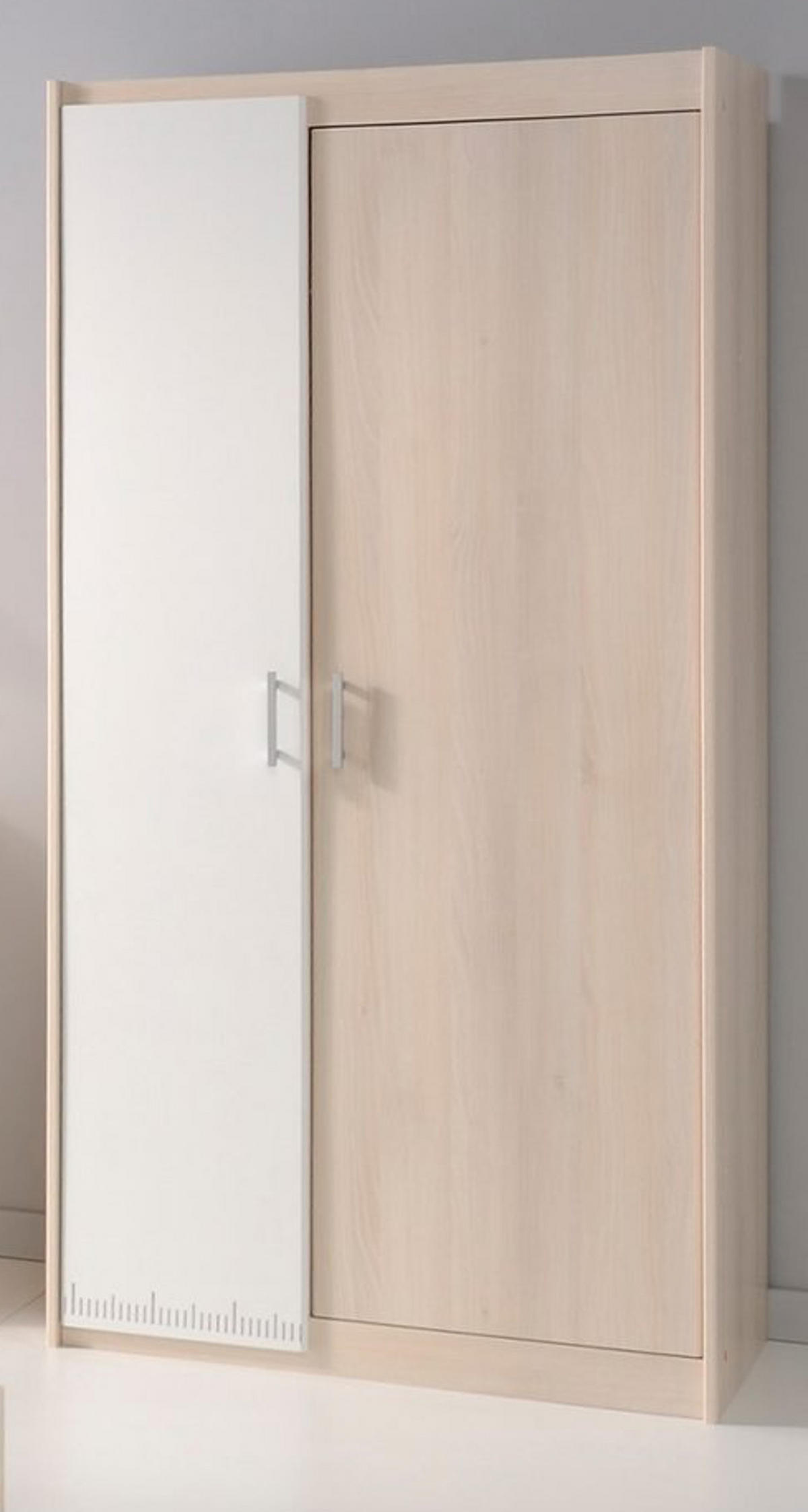 KINDERZIMMER Jugendzimmer Komplett-Set 5-tlg. Kleiderschrank Schreibtisch Bett 90x200 - Silberfarben/Weiß, Holz/Holzwerkstoff (203/180/123cm) - Parisot Meuble