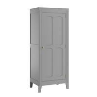 SCHRANK mit Regal, Kleiderstange und 1 Tür, L80.5 x H196.8 cm - Milenne - Grau, Holzwerkstoff (55.25/196.8/80.5cm) - Calicosy