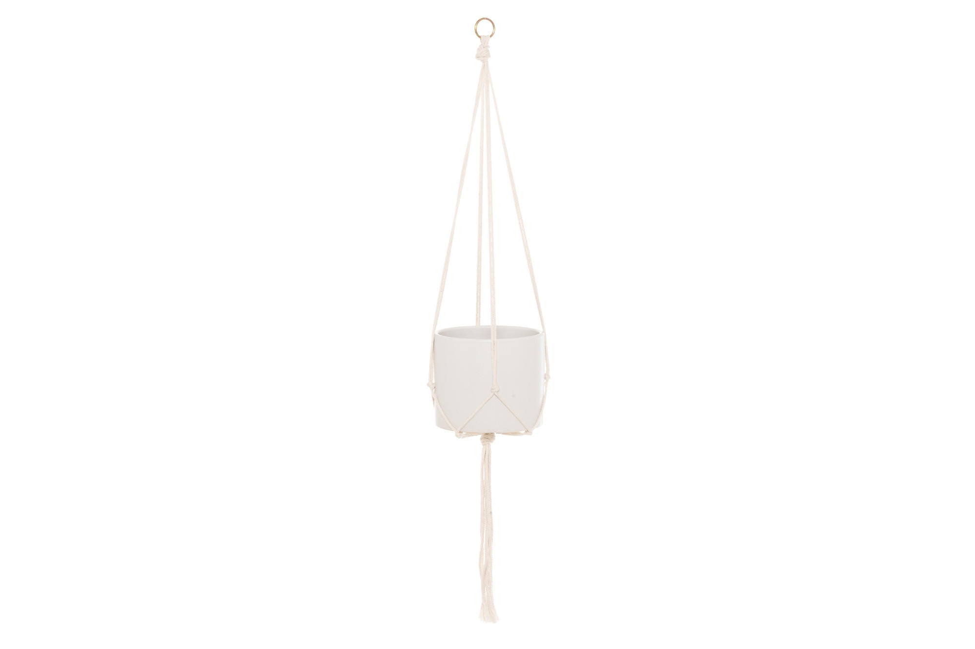 BLUMENTOPFAUFHÄNGER Baumwolle 105 cm - Weiß, Naturmaterialien (4/105cm)