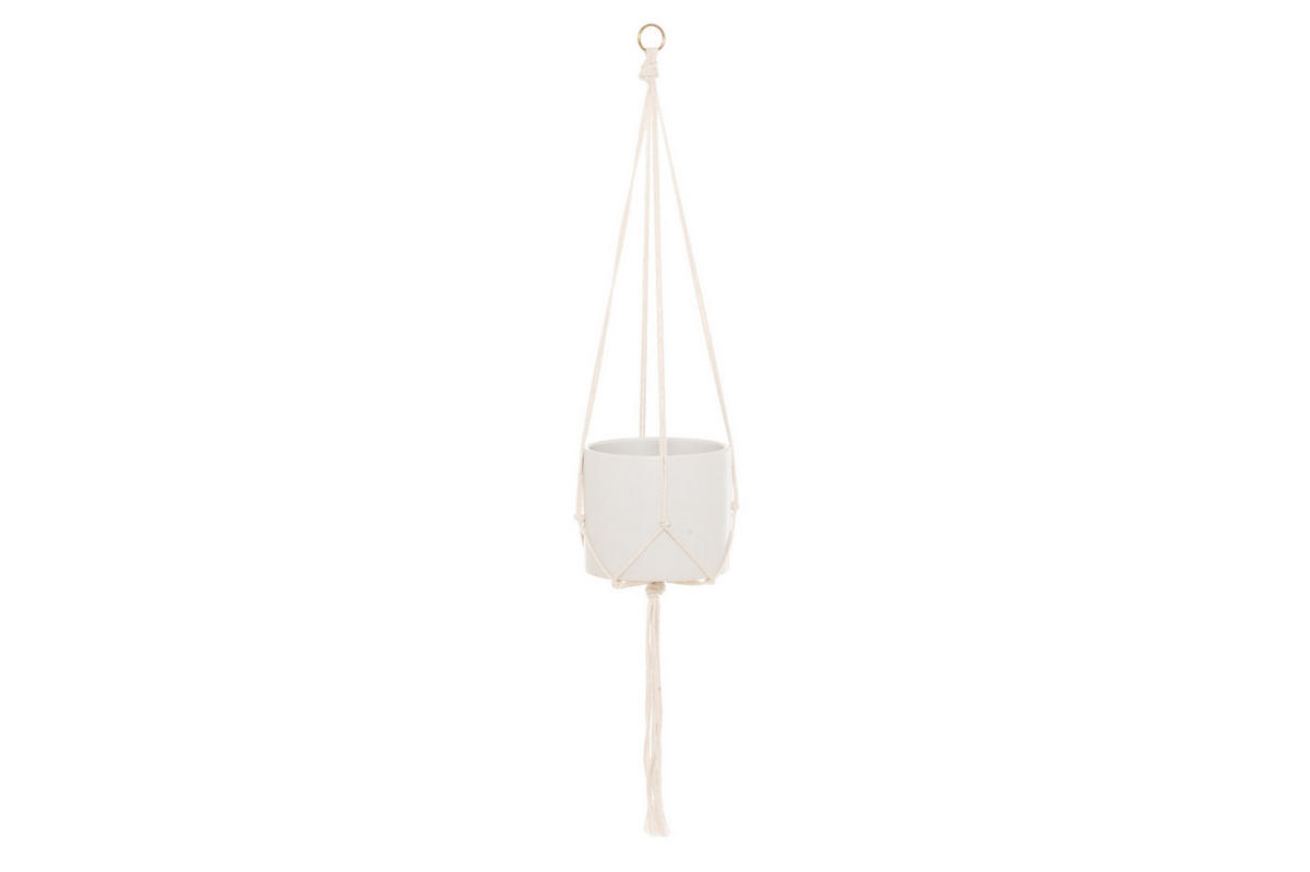 BLUMENTOPFAUFHÄNGER Baumwolle 105 cm - Weiß, Naturmaterialien (4/105cm)