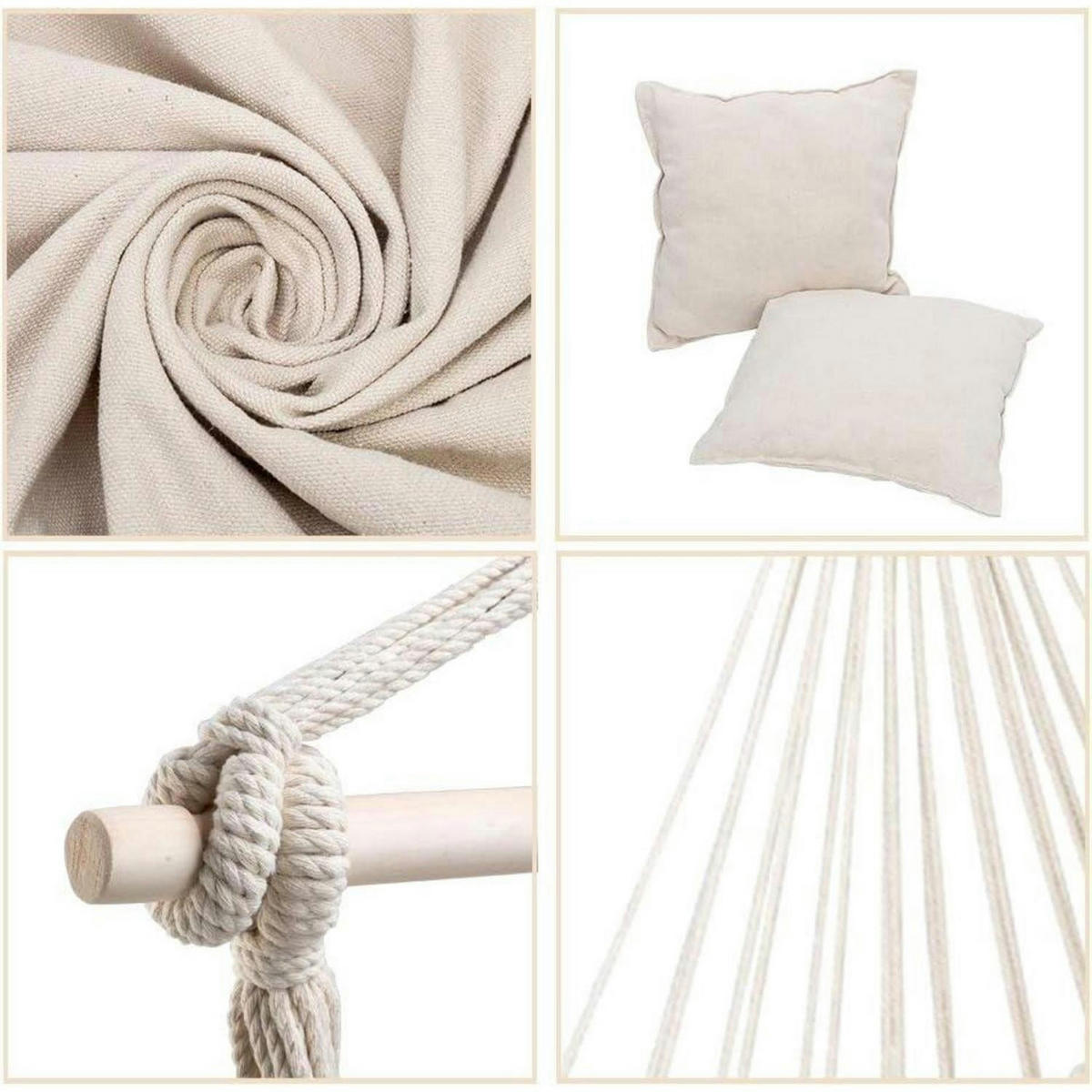 HÄNGESESSEL Baumwolle Beige 80 x 126 cm - Beige, Textil (80/1.5/126cm)