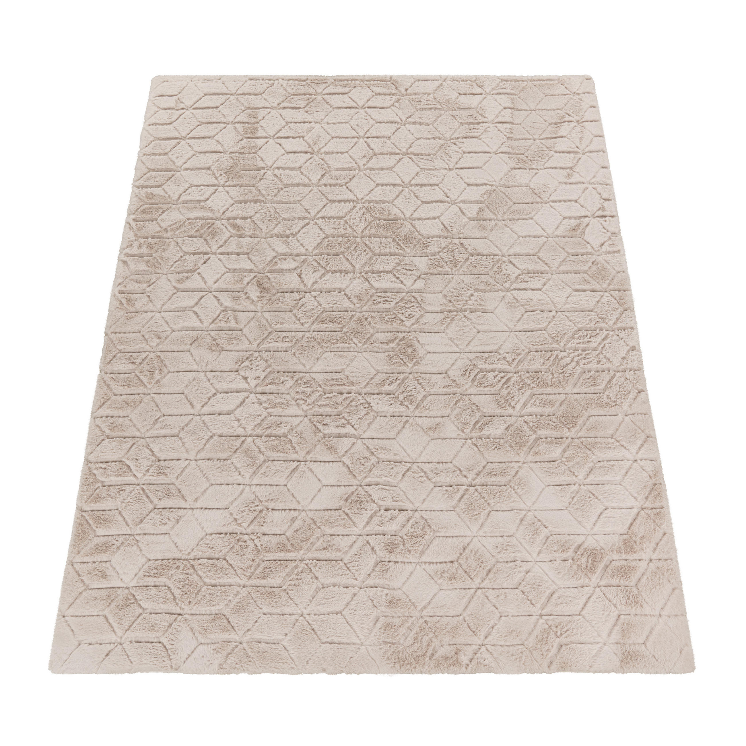 Paco Home Hochflorteppich Beige 160x220 cm