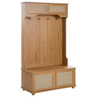 ORGANIZATOR ZA ČEVLJE s stojalom za oblačila svetlo rjava Buchanan - svetlo rjava/rjava, leseni material (100/170/47cm) - Beliani