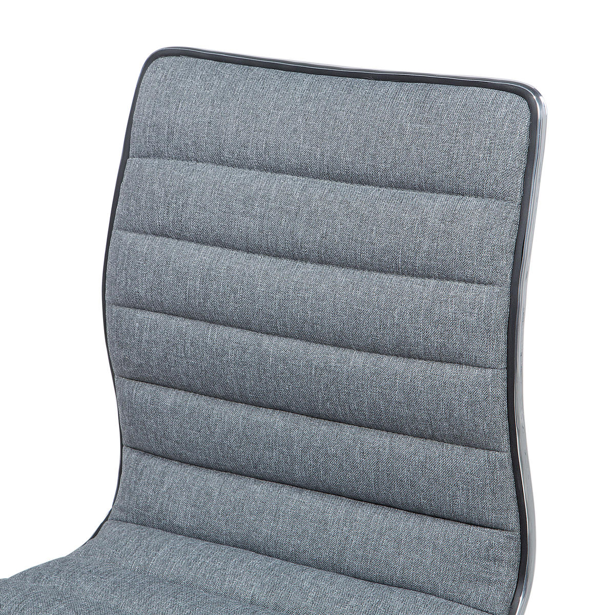 BARHOCKER 2er-Set Polsterbezug Grau Lucerne - Grau, Textil/Metall (40/116/39cm) - Beliani