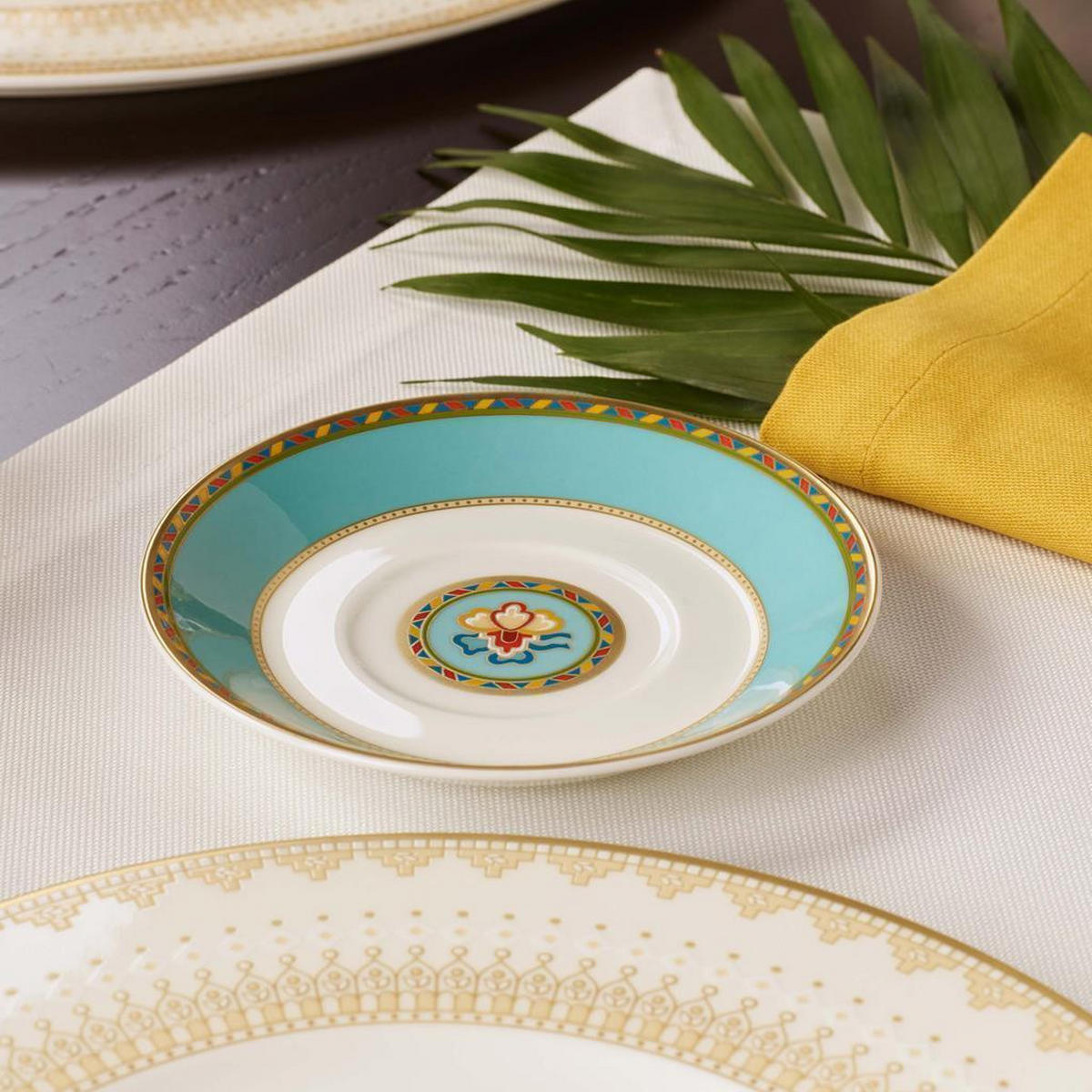 ESPRESSOUNTERTASSEN Samarkand Aquamarin bunt ø 12,6 cm 6er Set - Multicolor, Keramik (12.6cm) - Villeroy & Boch