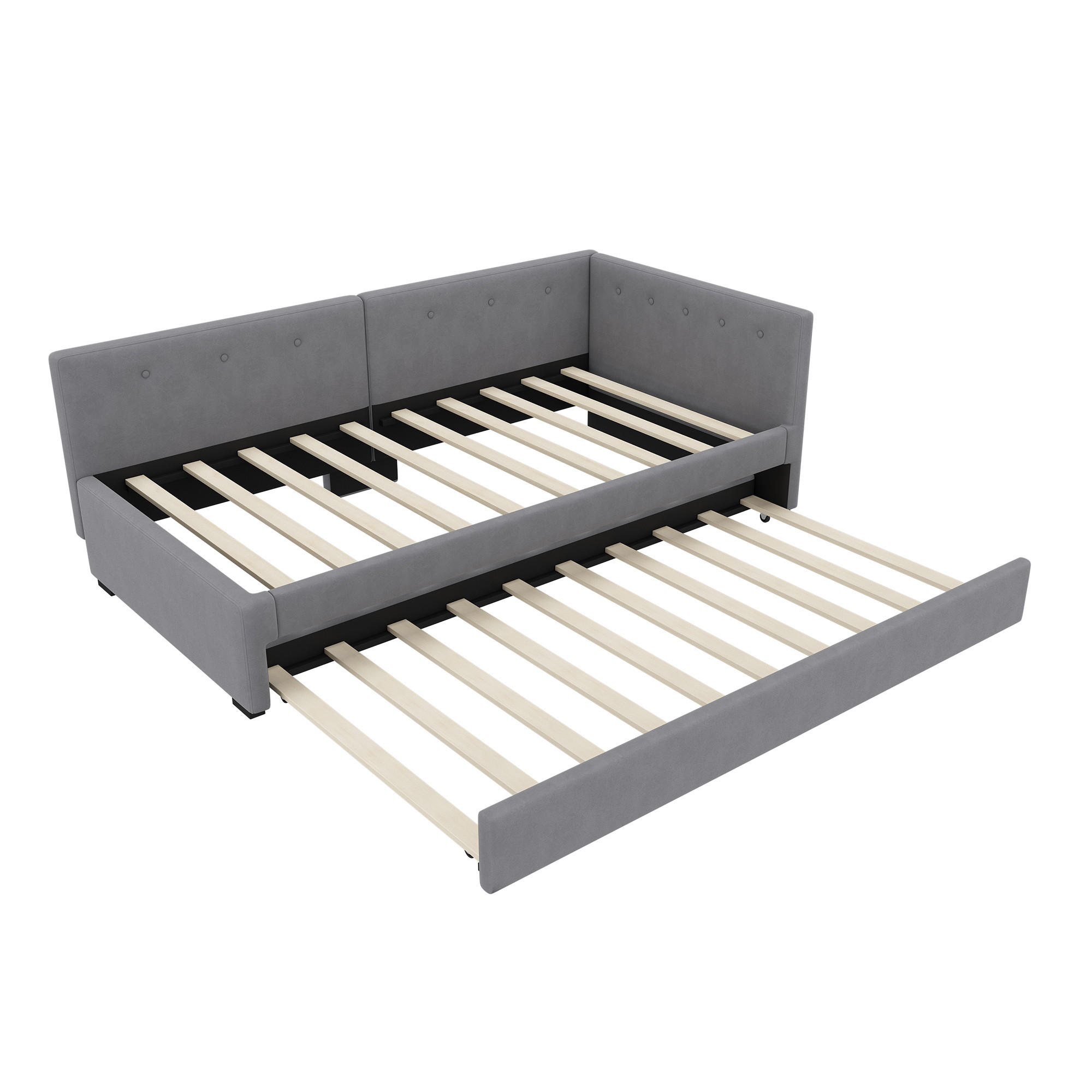 TAGESBETT 90/200 cm DE-04955, mit Rollbett in Grau - Grau, Holzwerkstoff (90/200cm) - ComfortXL