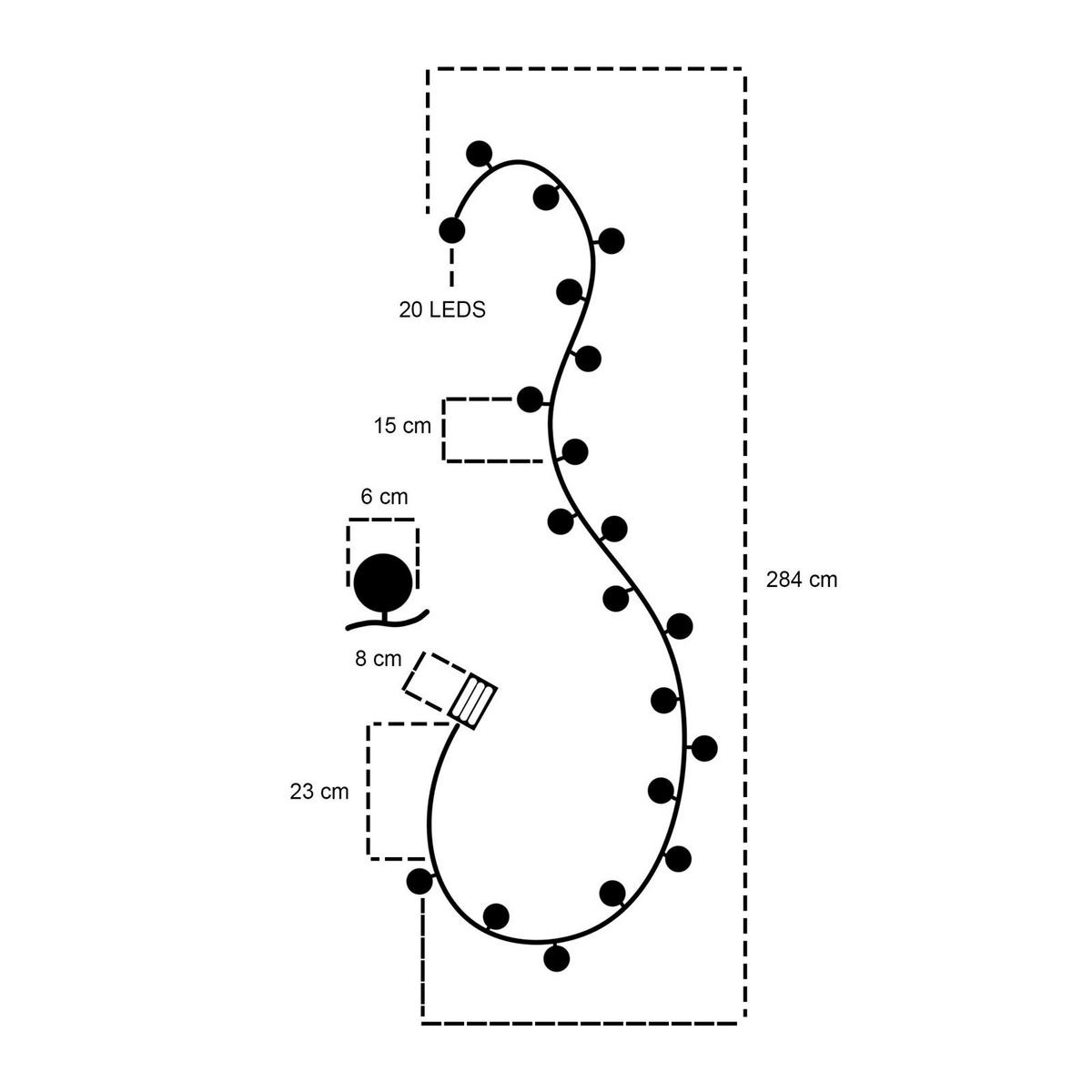 LICHTERKETTE AMICI weiß - Weiß, Kunststoff (6cm) - IDIMEX