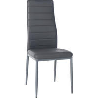 STUHL Lederlook grau - Grau, Textil/Metall (41.5/99/40cm) - CLP