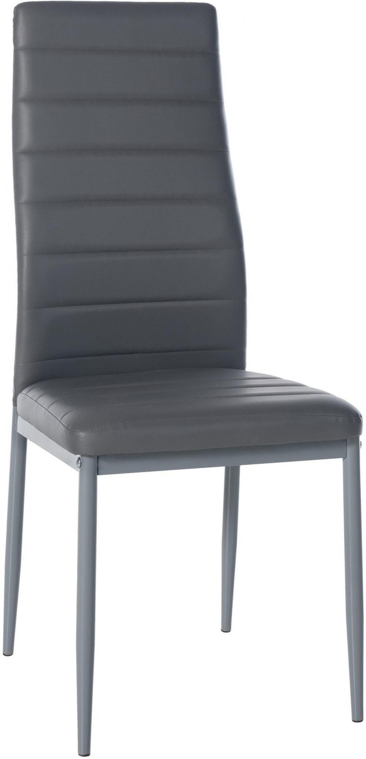 STUHL Lederlook grau - Grau, Textil/Metall (41.5/99/40cm) - CLP