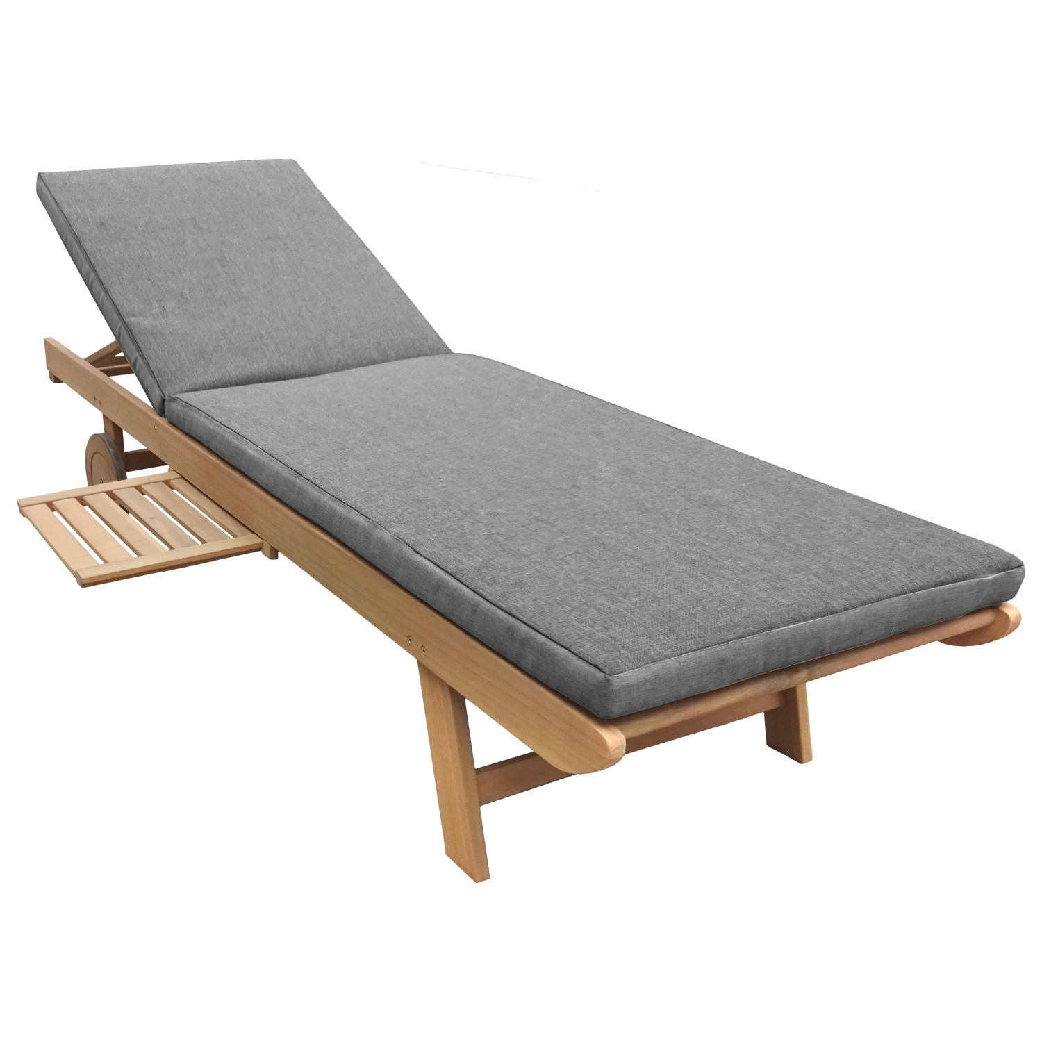 SONNENLIEGE Kanawa Grau - Grau, Holz (64/87/196cm) - Happy Garden