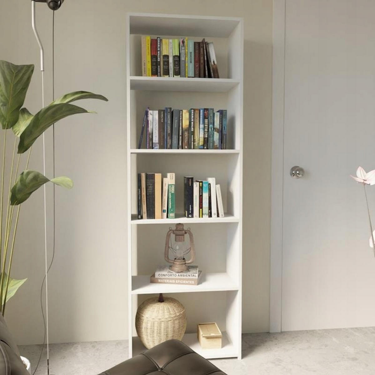BÜCHERREGAL 60/30 EX3 Weiß 60/30/180 cm - Weiß, Holzwerkstoff (60/180/30cm) - Matkam Möbel