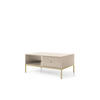 COUCHTISCH - Kaffeetisch Melody X 104 Beige + Gold - Beige/Goldfarben, Holzwerkstoff (68/104/46cm) - Möblo