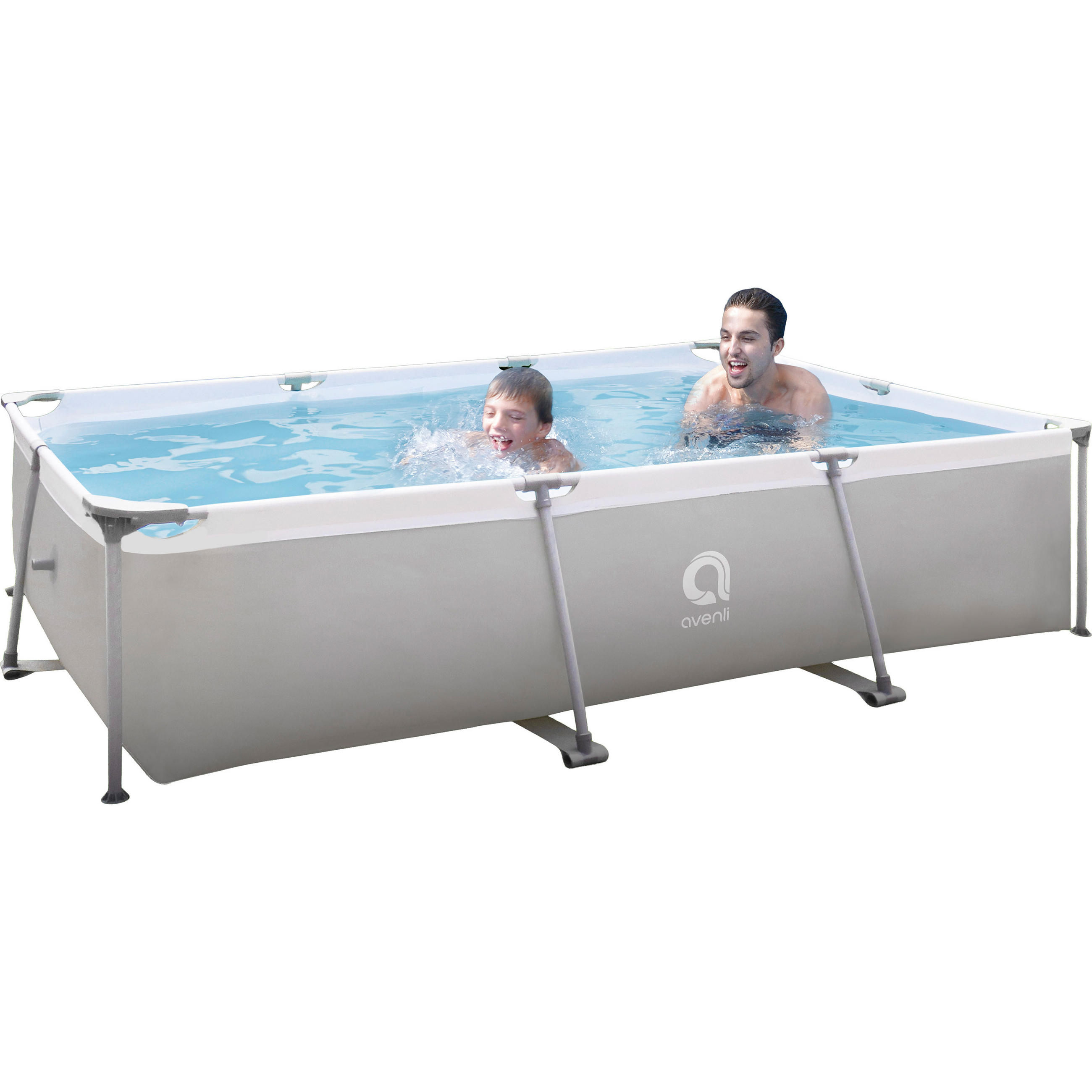 AUFSTELLPOOL Framepool 300 x 207 x 65 cm grau ohne Filterpumpe - Grau, Kunststoff (207/65/300cm) - Avenli