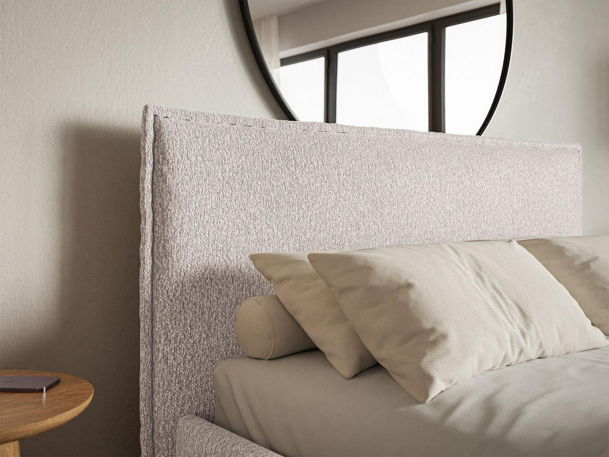 POLSTERBETT Softie Slim Beige Chenille 160x200 - Beige, Textil (160/200cm) - Selsey