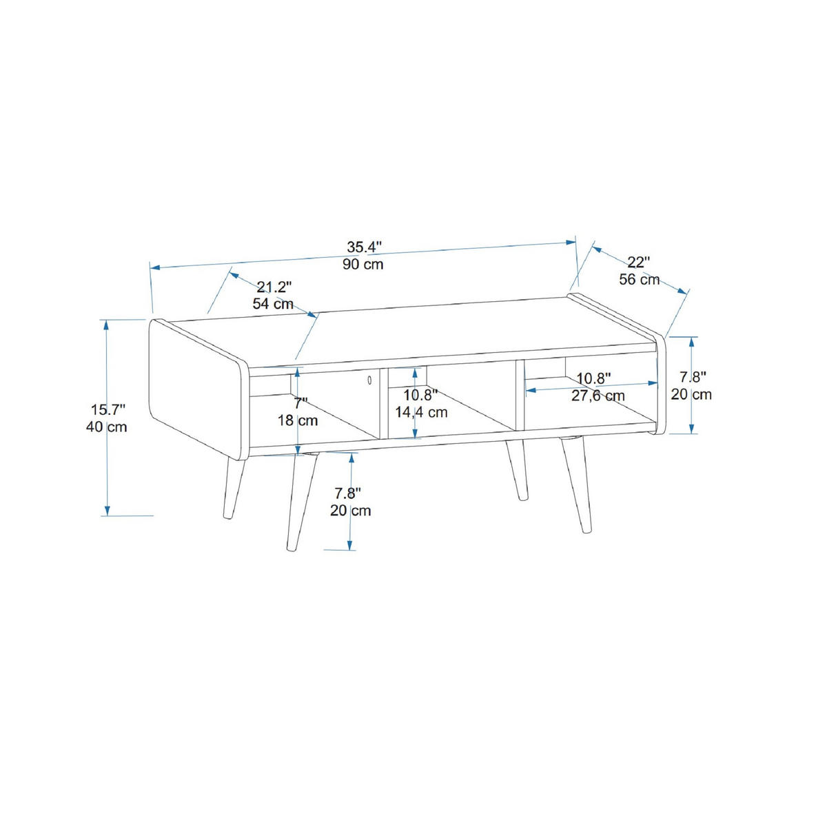 COUCHTISCH line Braun - Braun, Holz (90/56/40cm) - Habitat Garten