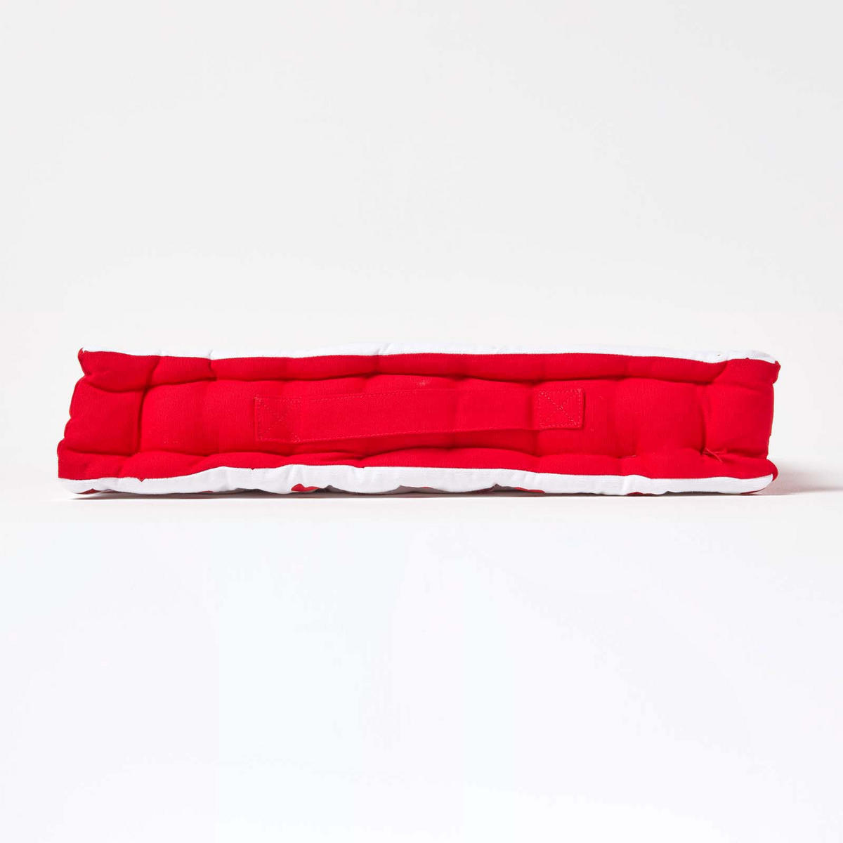 SITZKISSEN rot-weiß mit Herz-Muster 40/40/8 cm - Rot, Textil (40/40/8cm) - Homescapes