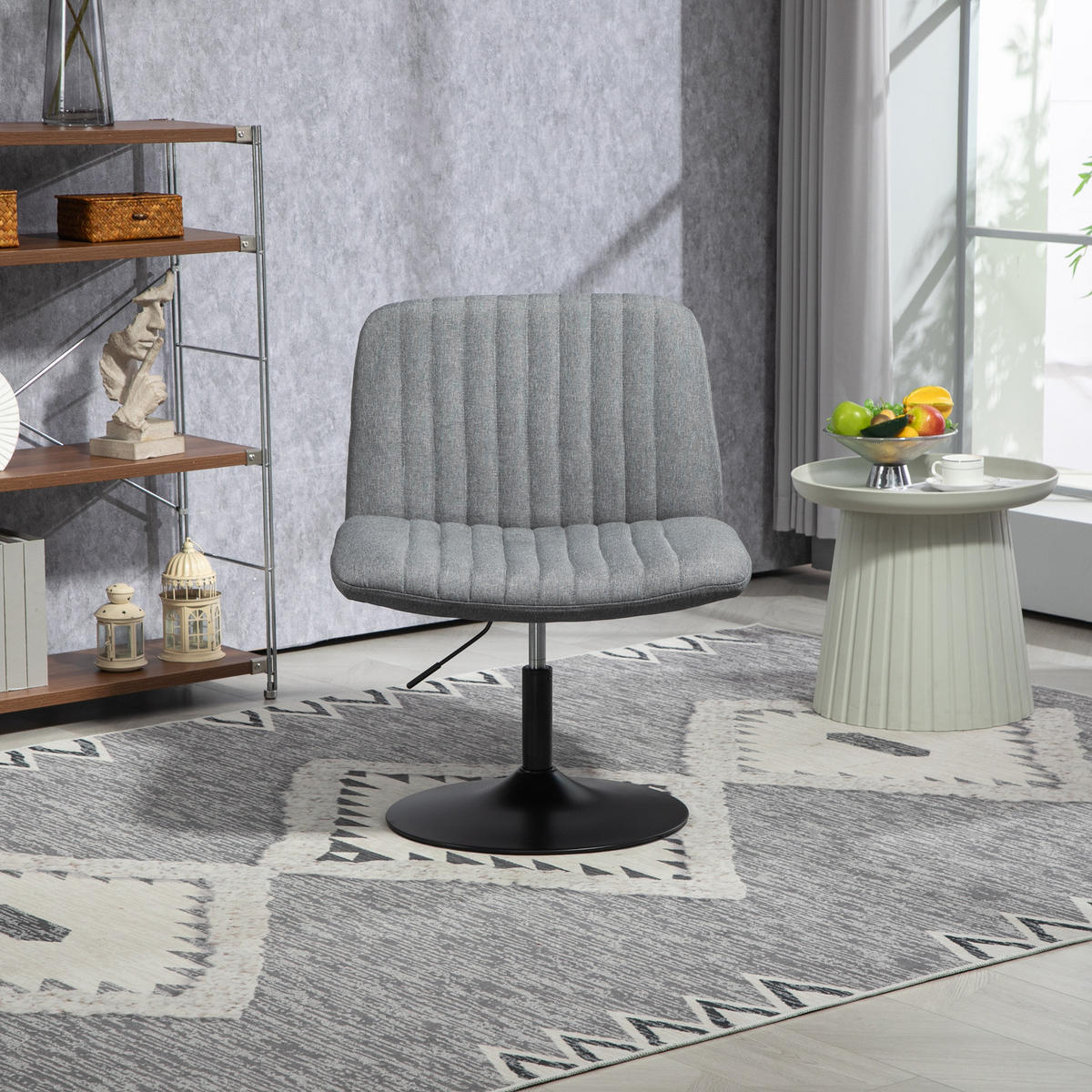 LOUNGESESSEL EMILY Grau - Schwarz/Grau, Textil/Metall (64/96/66cm) - SVITA