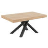 ESSTISCH ausziehbar - 6 bis 10 Personen - MDF & Metall - Naturfarben & Schwarz - CATONAV - Schwarz/Naturfarben, Holz (240/90/75cm) - Vente-Unique