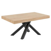 ESSTISCH ausziehbar - 6 bis 10 Personen - MDF & Metall - Naturfarben & Schwarz - CATONAV - Schwarz/Naturfarben, Holz (240/90/75cm) - Vente-Unique