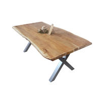 ESSTISCH CALI - Beige/Silberfarben, Holz/Metall (100/300/77cm) - SAM