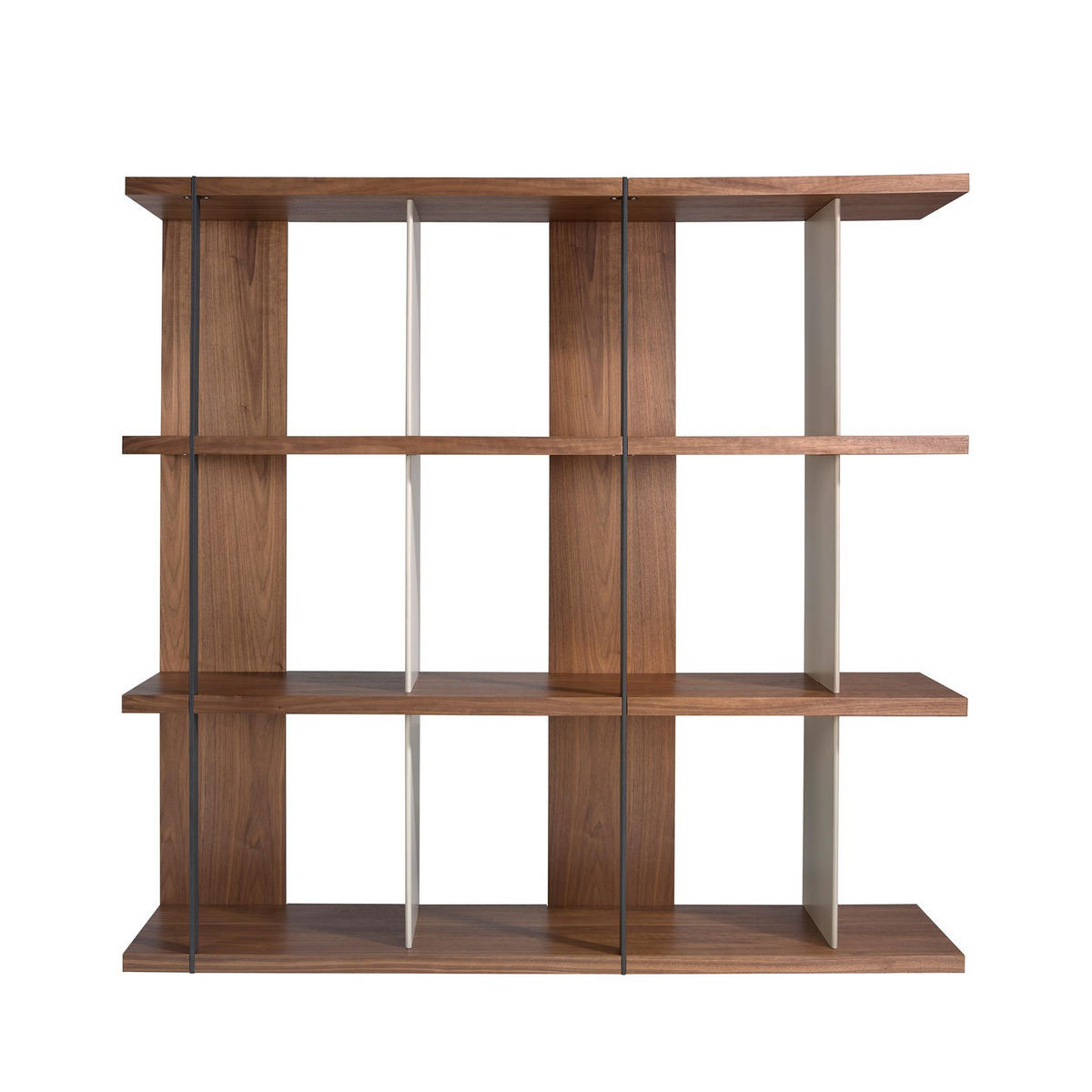 REGAL Regal aus Nussbaum und grauem Holz 180/40/170 cm - Walnussfarben/Schwarz, Holz (180/170/40cm) - ANGEL CERDA