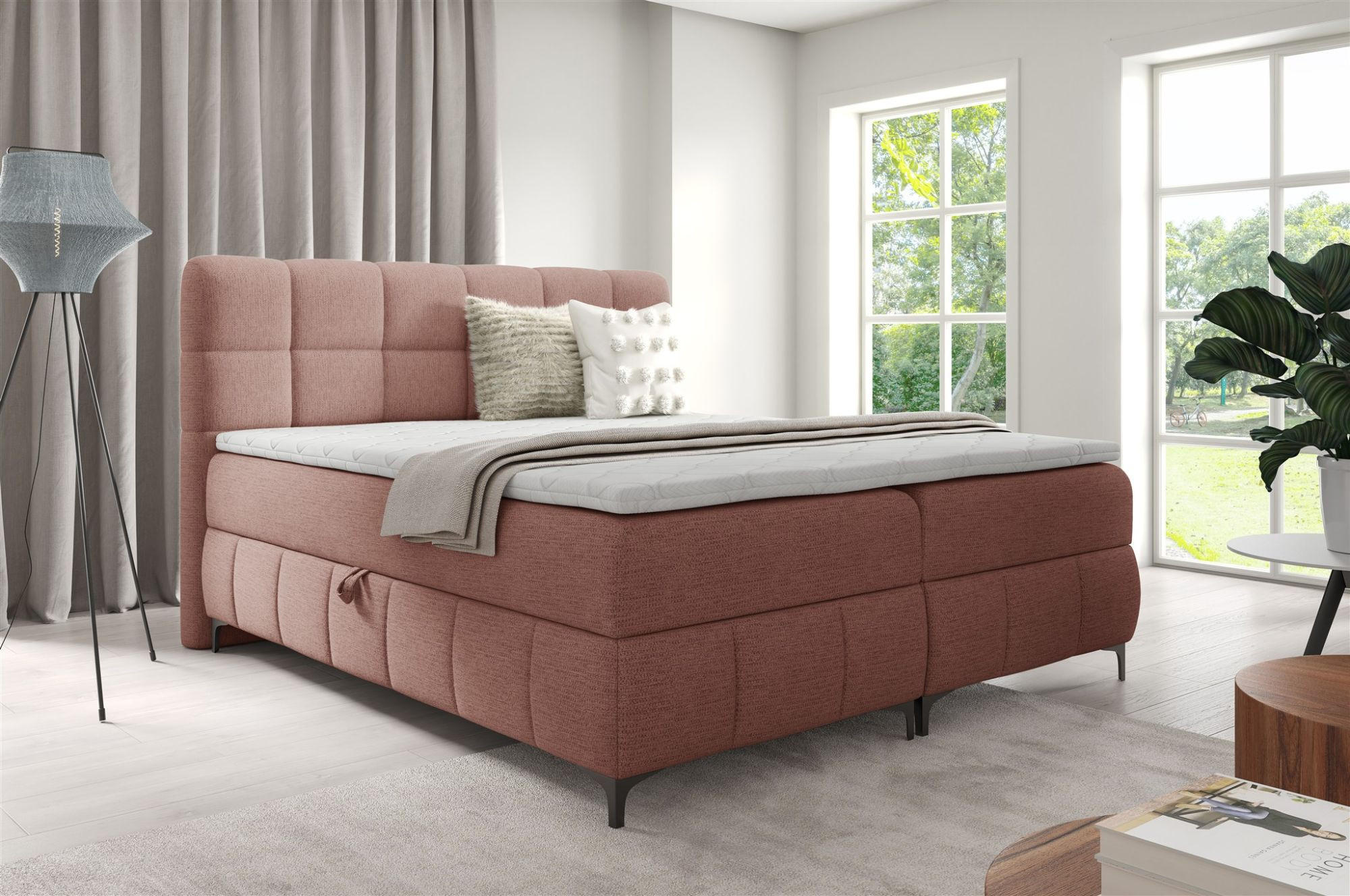 BOXBETT Sophie In Aragon - Rosa, Holzwerkstoff/Textil (100/200cm) - Fun Möbel