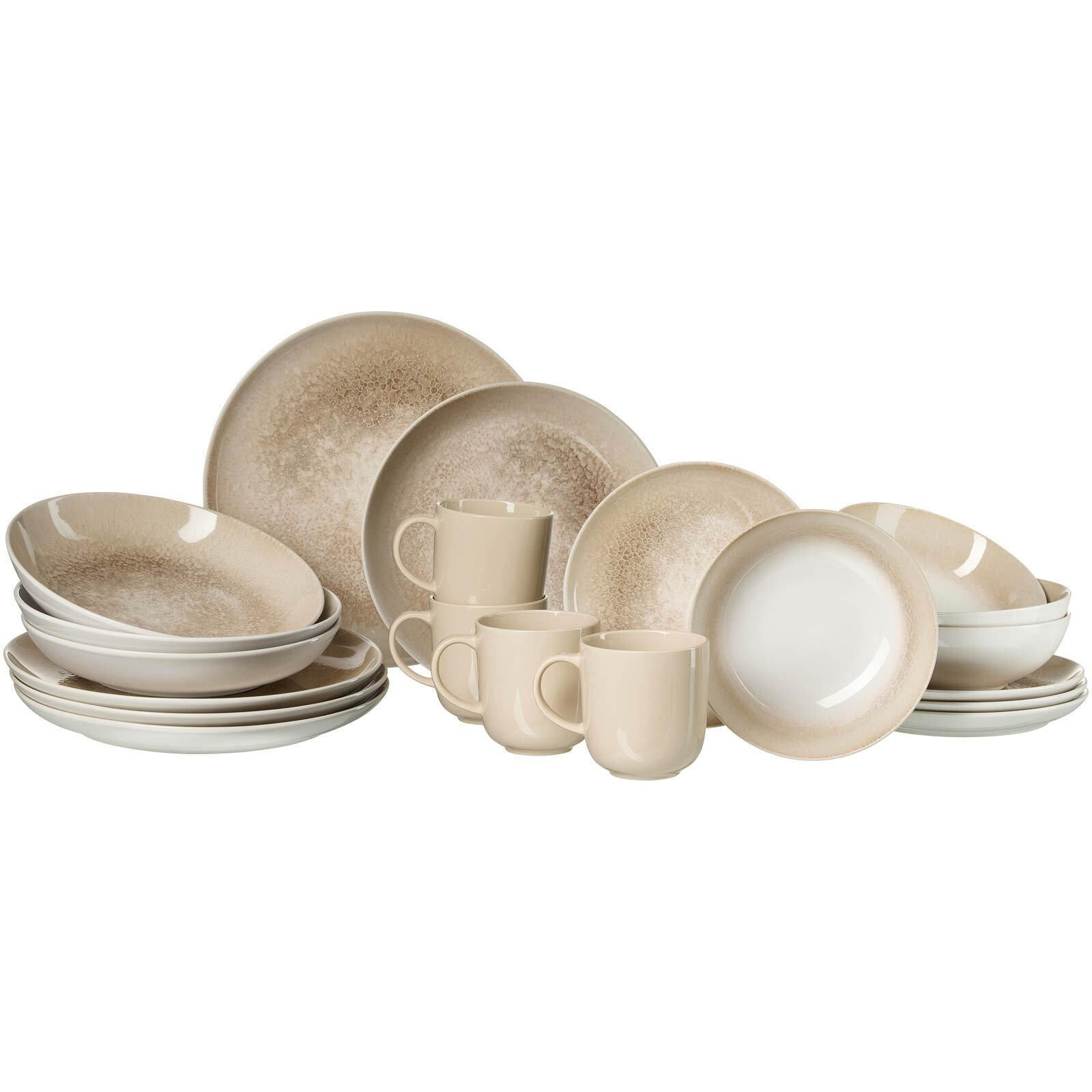 KOMBI-SET Savora braun 20er Set - Braun, Keramik (1/1/1cm) - Ritzenhoff Breker