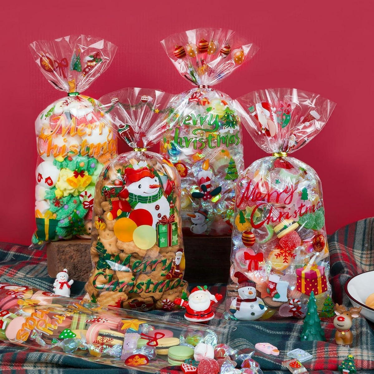GESCHENKTÜTEN 120er Set Weihnachten 13.5 x 27.5 cm - Multicolor, Kunststoff (13/1/27.5cm)