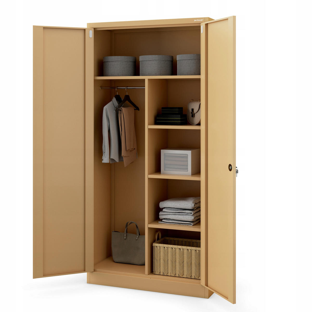 MEHRZWECKSCHRANK DAWID - Beige, Metall (90/185/45cm) - Jan Nowak