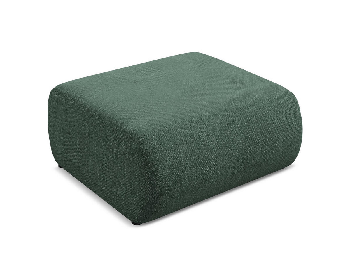 POUF Chenille Stoff Grün - Schwarz/Grün, Kunststoff/Textil (94/40/89cm) - Makamii