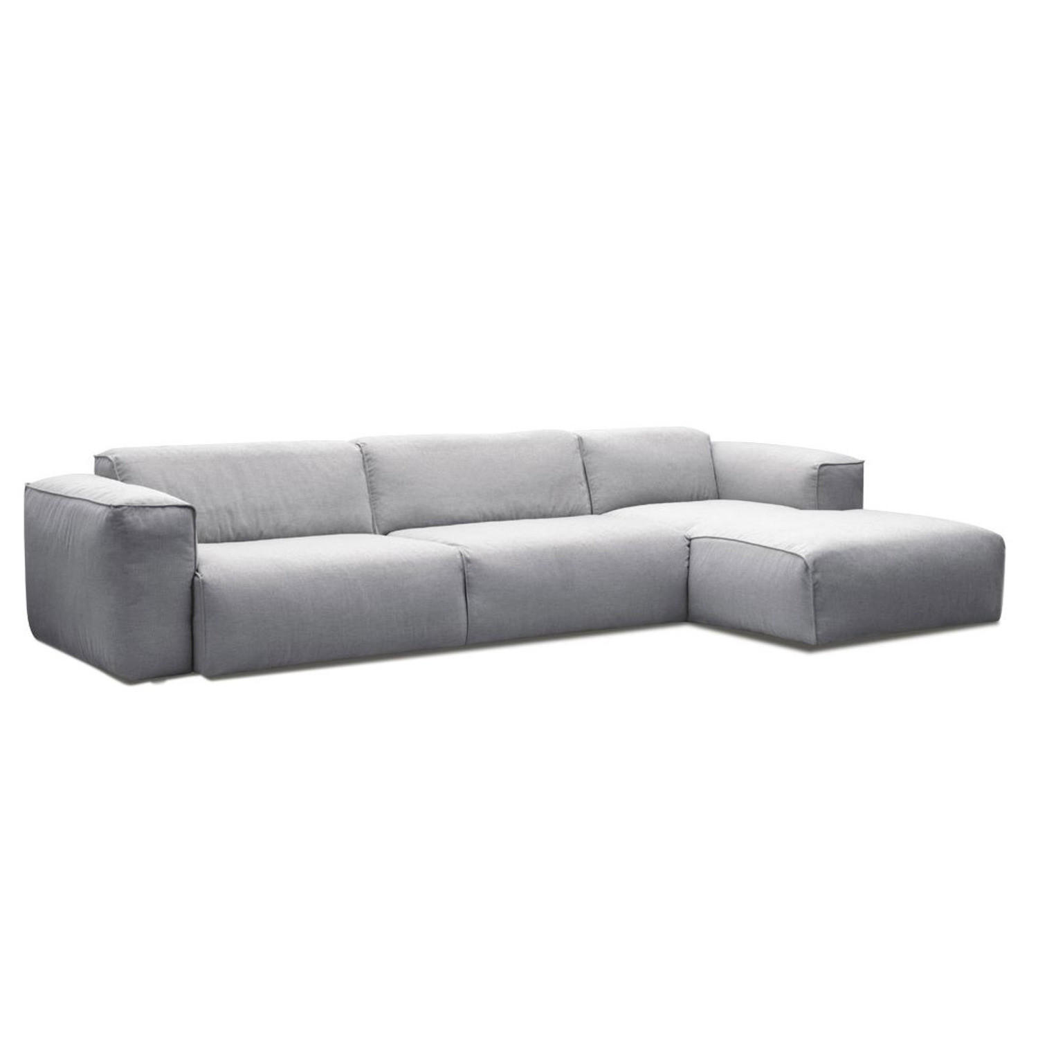 3-SITZER ECKSOFA mit Longchair - Hellgrau/Schwarz, Kunststoff/Textil (317/173cm) - home24