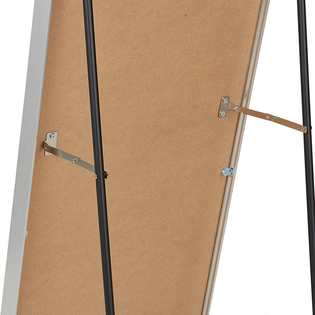 STEHSPIEGEL silber 36/150 cm Bagnolet - Silberfarben, Metall (36/150/40cm) - Beliani