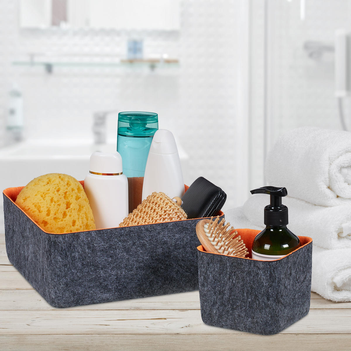 5TLG.SCHUBLADENORGANIZER-SET - Multicolor, Textil (25/10.5/25cm) - Relaxdays