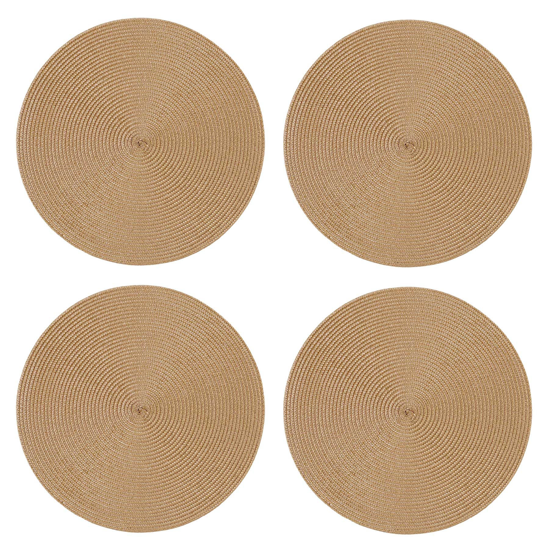 PLATZSET 4er Set Polypro Caramel 35 cm rund - Hellbraun, Kunststoff (35cm) - TiborTex
