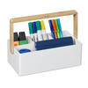 ORGANIZER - Weiß, Holz/Kunststoff (16/26/8.5cm) - Relaxdays