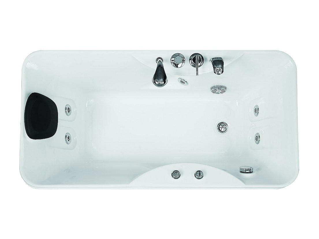 WHIRLPOOLBADEWANNE - 1 -Sitzer - Acryl - weiß - GAVINO - Weiß, Kunststoff (150/54.5/75cm) - Vente-Unique