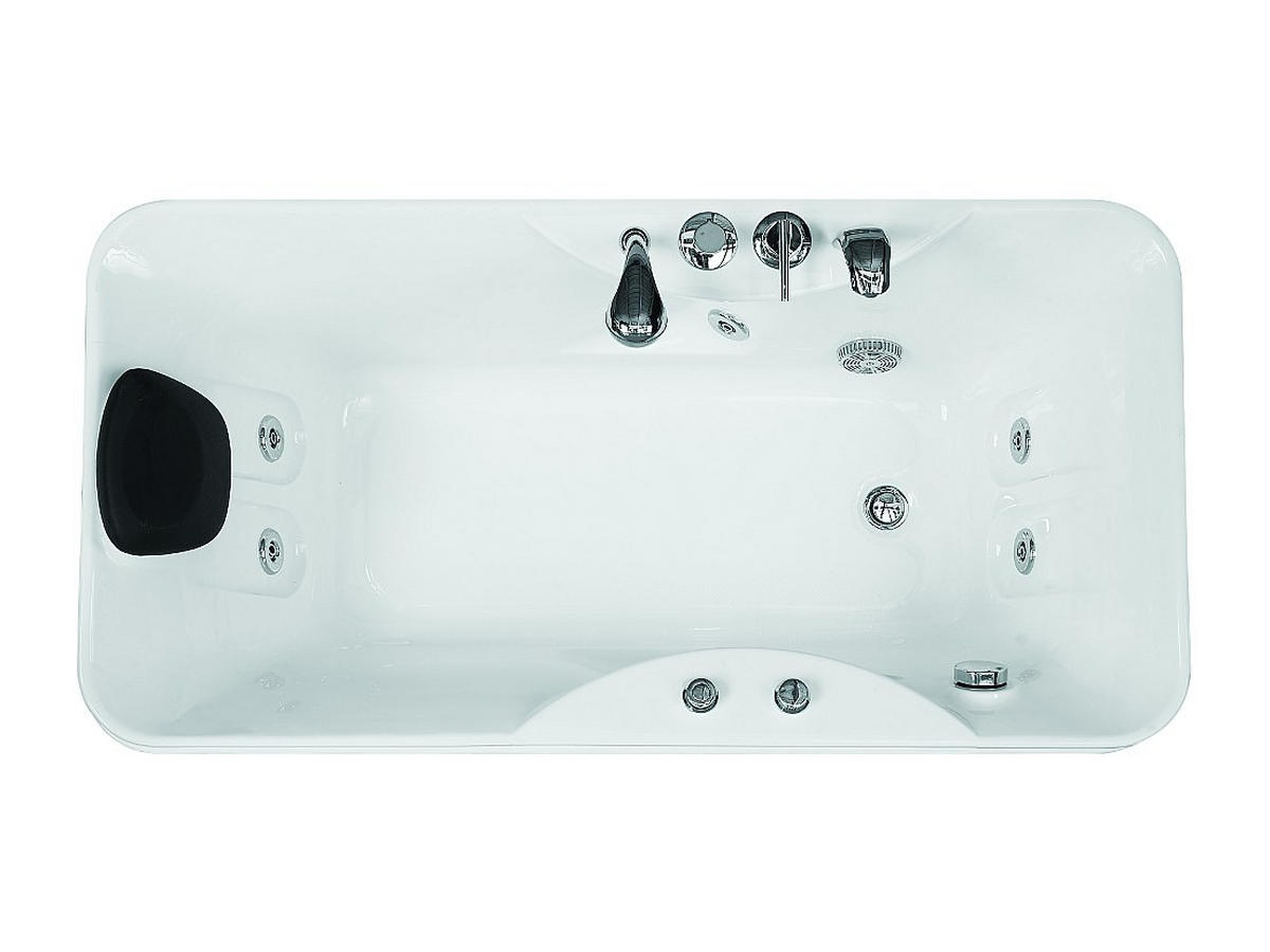 WHIRLPOOLBADEWANNE - 1 -Sitzer - Acryl - weiß - GAVINO - Weiß, Kunststoff (150/54.5/75cm) - Vente-Unique